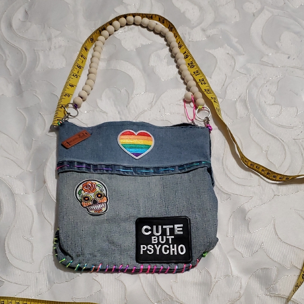 Denim Patchwork Shoulder Bag